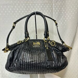 COACH MADISON SOPHIA GATHERED BLACK LEATHER SATCHEL PURSE Shoulder bag
40%off